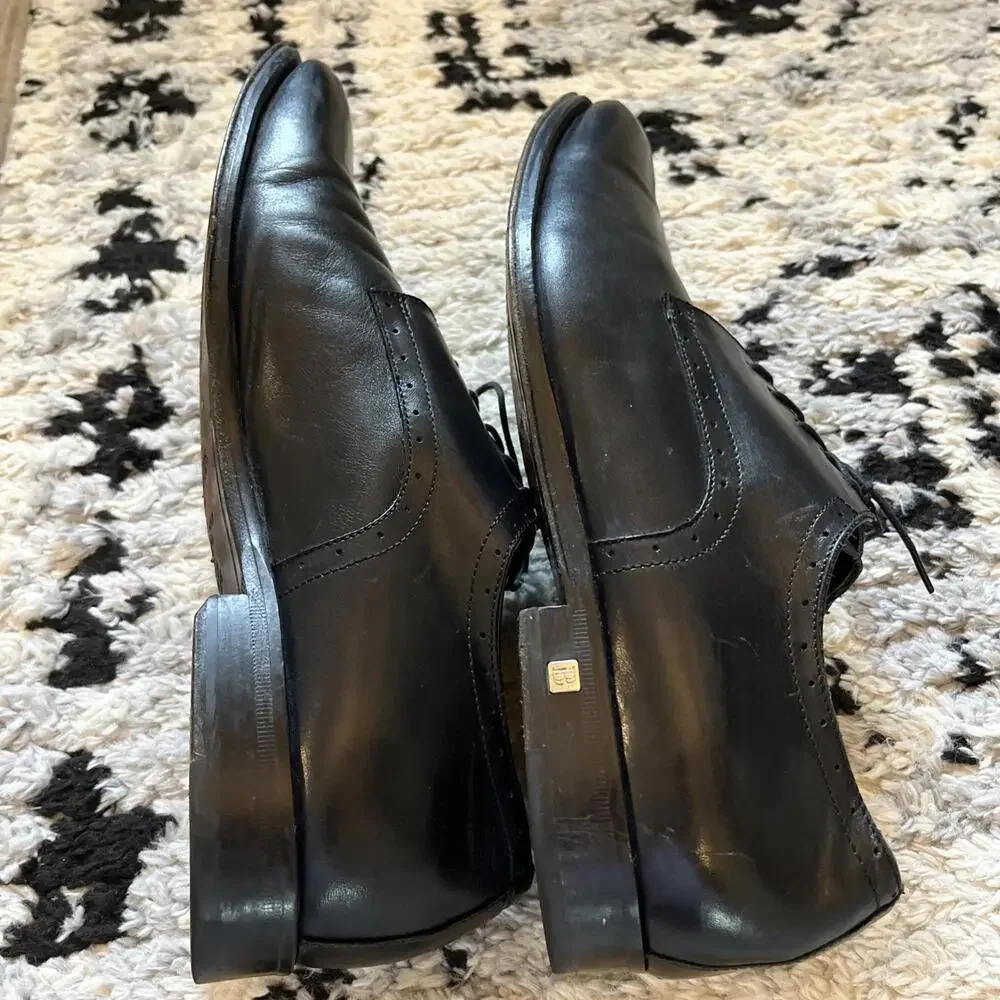 BALMAIN PARIS MENS BLACK LEATHER HANDMADE DRESS SHOES SIZE US12/EU45 GREAT COND!